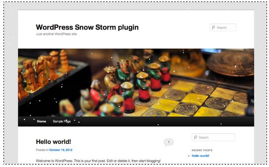 Плагин wordpress Snow Storm