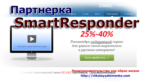 Все преимущества партнерской программы от SmartResponder.ru